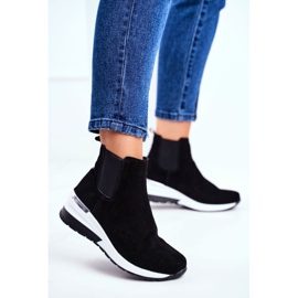 Vinceza Chaussures de sport pour femmes Baskets en cuir noir 21-7781 1