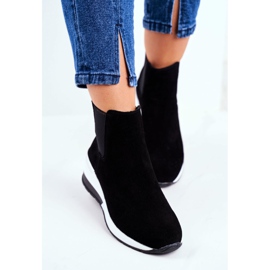 Vinceza Chaussures de sport pour femmes Baskets en cuir noir 21-7781 le noir 2