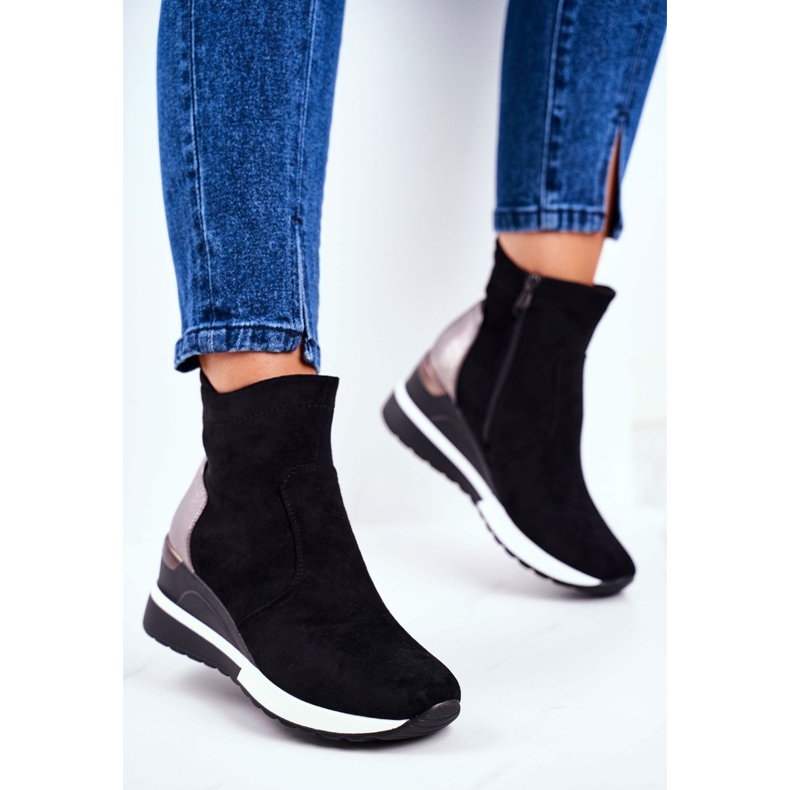 Vinceza Chaussures de sport pour femmes Baskets montantes Noir 21-10573 1