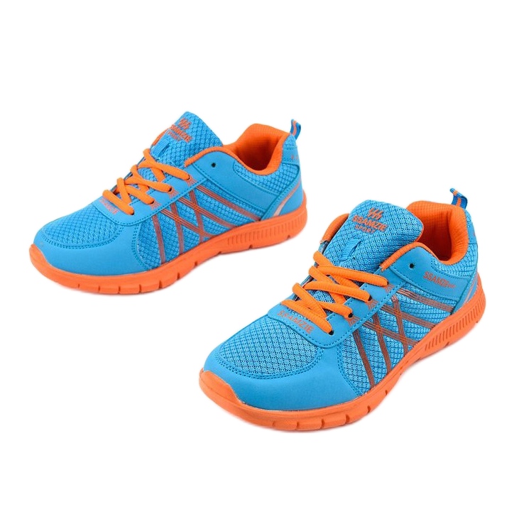 Chaussures de course pour femmes de sport W127 bleu orange 2
