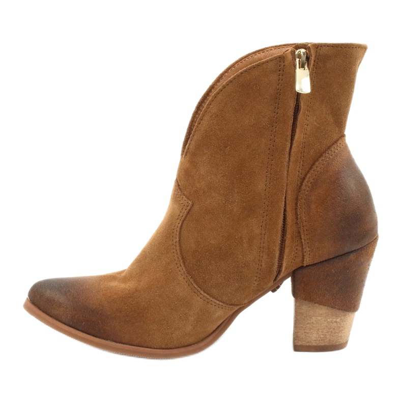 EXQUISITE 1196 Bottes de cowboy en daim camel brun 1