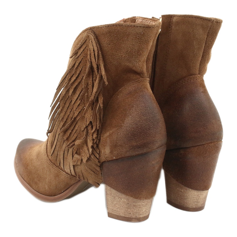 EXQUISITE 1196 Bottes de cowboy en daim camel brun 3