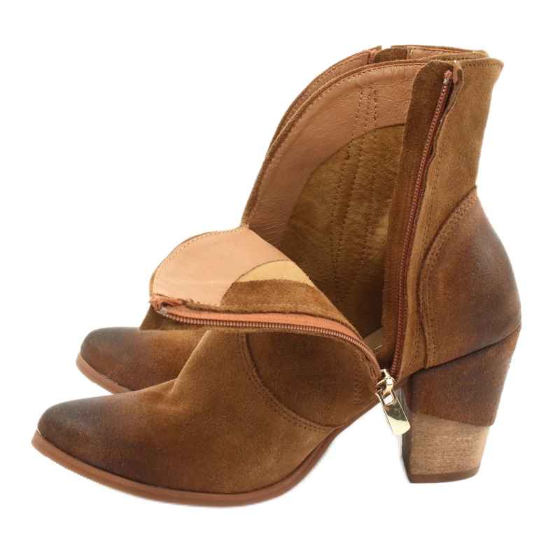 EXQUISITE 1196 Bottes de cowboy en daim camel brun 4