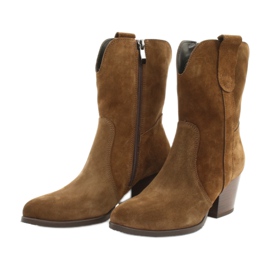 Bottes de cowboy en cuir suédé Gamis 4009 brun 2