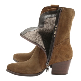 Bottes de cowboy en cuir suédé Gamis 4009 brun 4