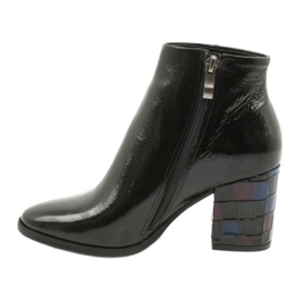 Boots femme laquées noires Kaniowski 3543 1