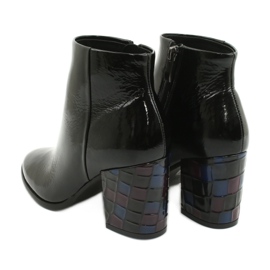 Boots femme laquées noires Kaniowski 3543 3