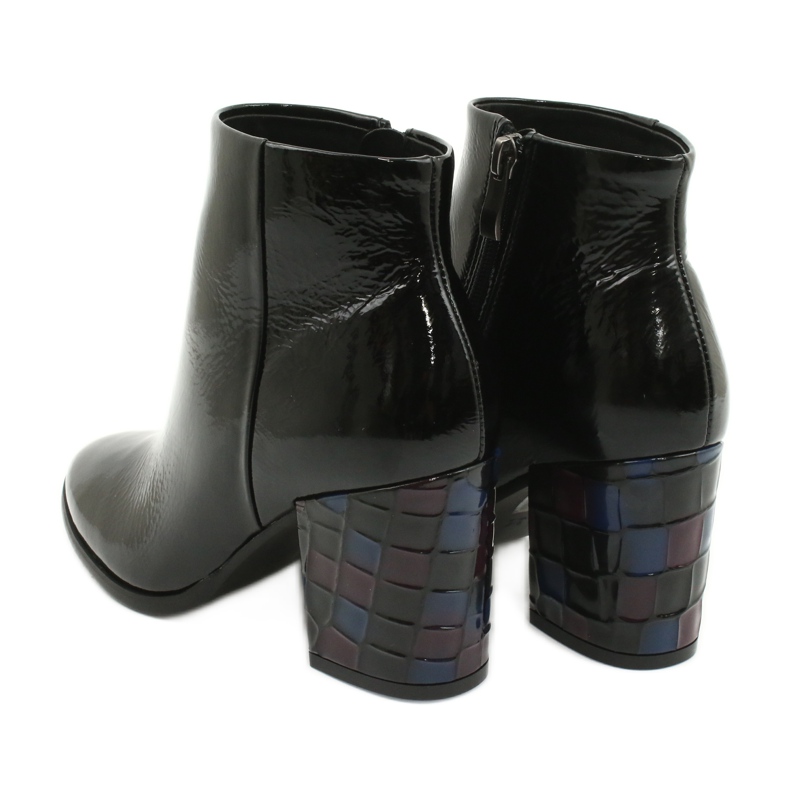 Boots femme laquées noires Kaniowski 3543 le noir 3