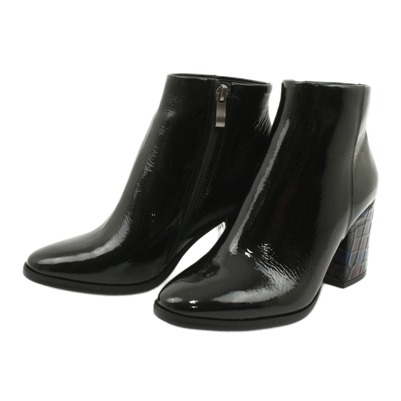 Boots femme laquées noires Kaniowski 3543 le noir 2