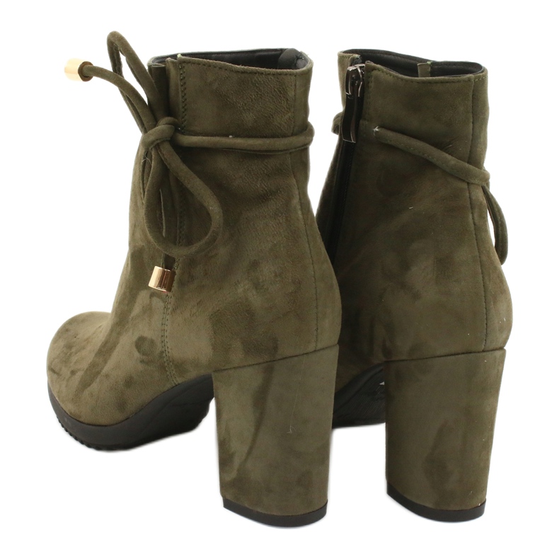Kaniowski Bottes en cuir sur poteau Vert K-0024/618 3