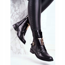 Bottines Femme Nicole Cuir Noir 2591 doré 2