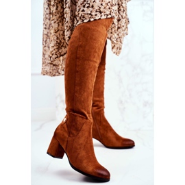 Vinceza Bottines Femme Talon Daim Camel Torgos brun 2