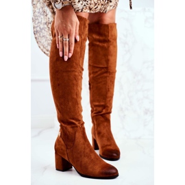 Vinceza Bottines Femme Talon Daim Camel Torgos brun 4