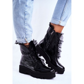 Exquisite Bottes Hautes Femme Cuir Laqué Montegero noir 1