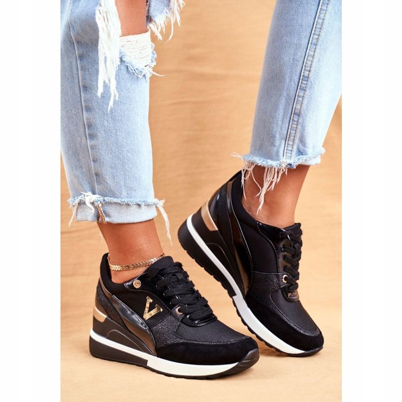 Vinceza Chaussures de sport pour femmes Baskets Noir 21-10574 2
