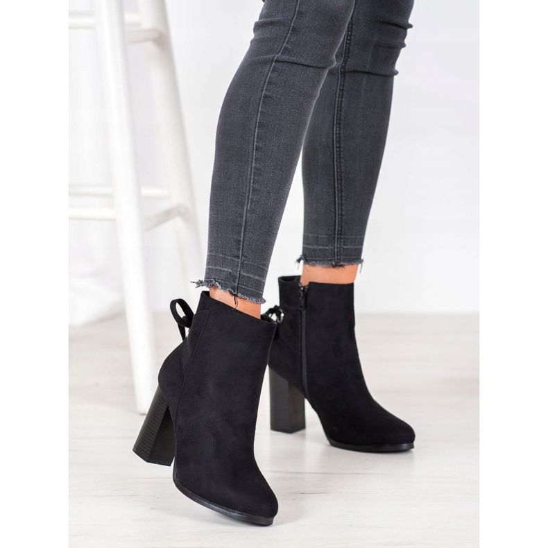 Goodin Bottes avec reliure décorative le noir 2 Goodin Bottes avec reliure décorative le noir 2