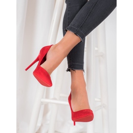 Queentina Escarpins Rouges En Daim 4