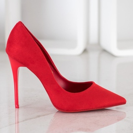 Queentina Escarpins Rouges En Daim 5