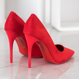 Queentina Escarpins Rouges En Daim 6