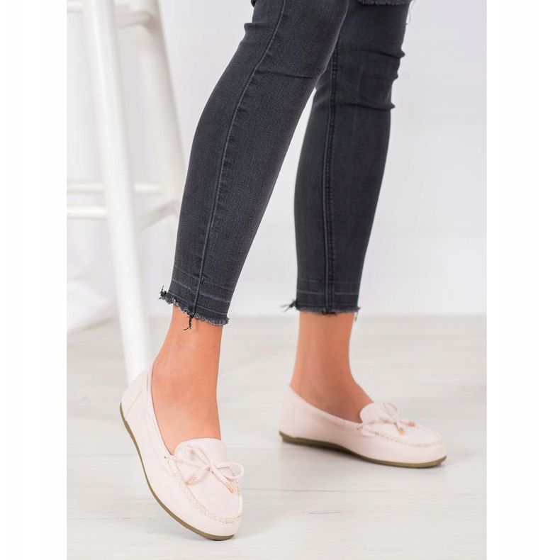 Super Me Mocassins en daim beige 1