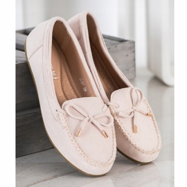 Super Me Mocassins en daim beige 3