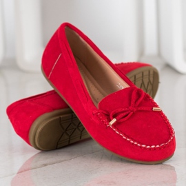 Super Me Mocassins en daim rouge 3