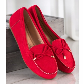 Super Me Mocassins en daim rouge 4