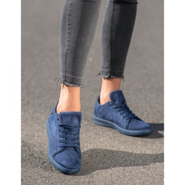 SHELOVET Baskets en daim bleu marine 4