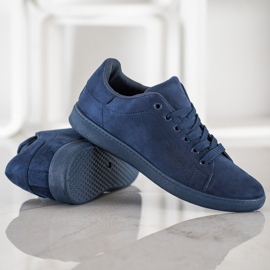 SHELOVET Baskets en daim bleu marine 2