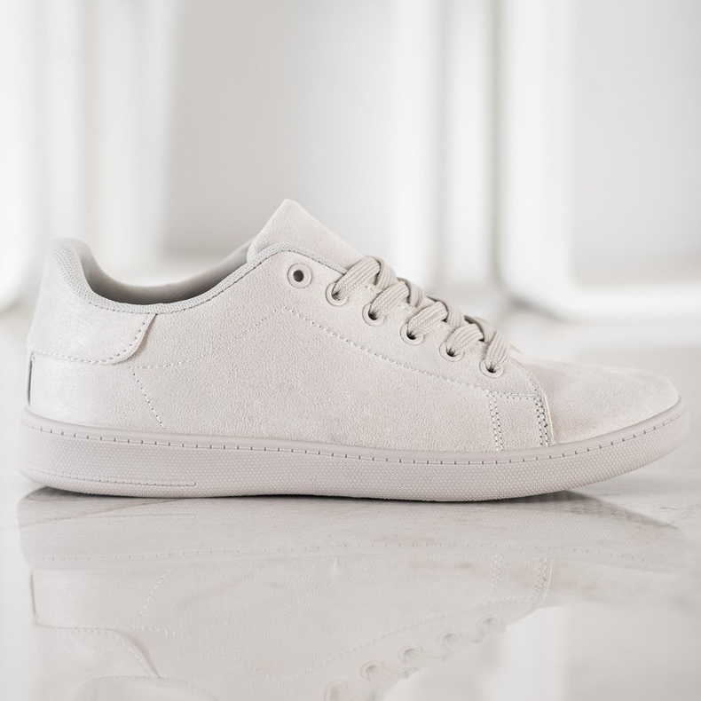 SHELOVET Baskets en daim grises 1