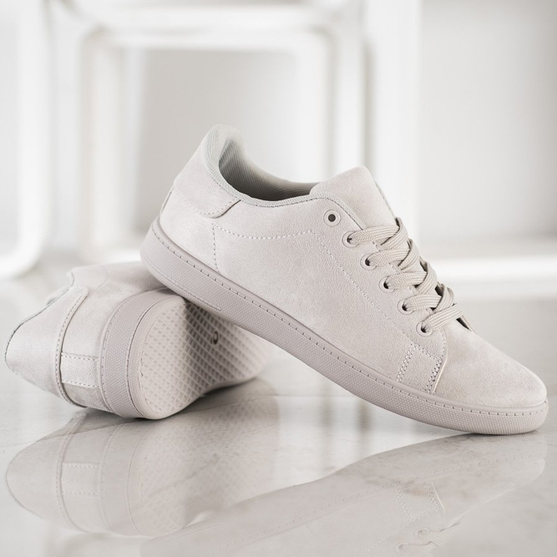 SHELOVET Baskets en daim grises 2