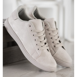 SHELOVET Baskets en daim grises 3