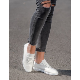 SHELOVET Baskets blanches avec cuir écologique 2