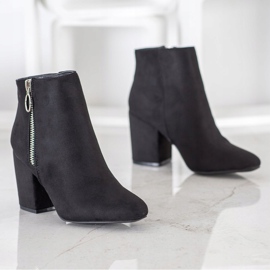 Goodin Bottines noires sur une fermeture éclair le noir 4