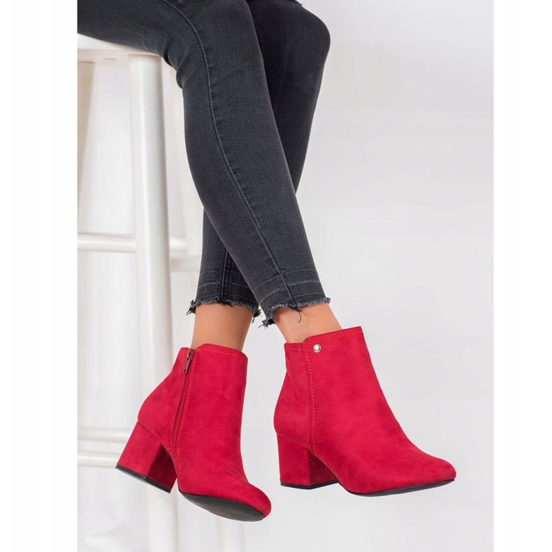 Goodin Bottines en daim rouges 2