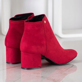 Goodin Bottines en daim rouges 3