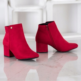 Goodin Bottines en daim rouges 4