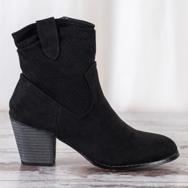 Bestelle Bottes de cowboy ajourées classiques le noir 2