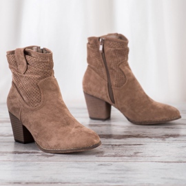 Bestelle Bottes de cowboy ajourées classiques beige 1 Bestelle Bottes de cowboy ajourées classiques beige 1