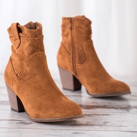 Bestelle Bottes de cowboy ajourées classiques brun 4