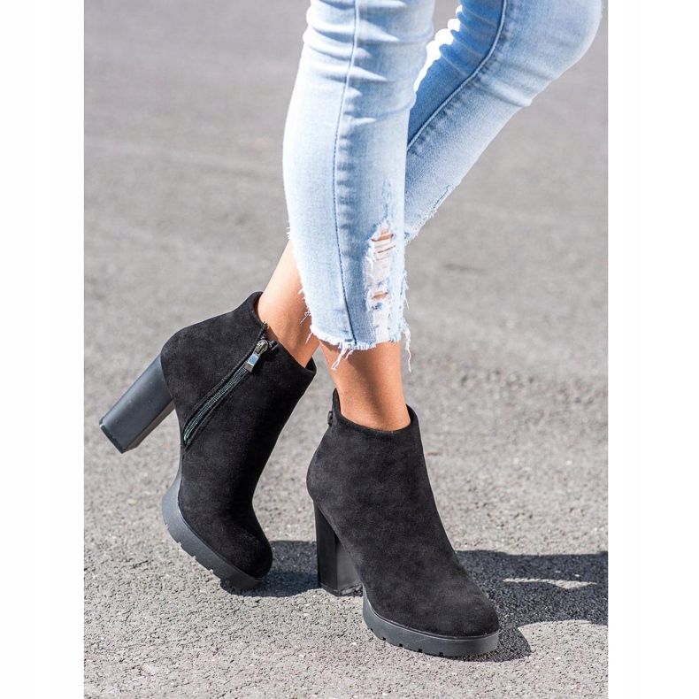 Goodin Bottes à talon mat noir 1