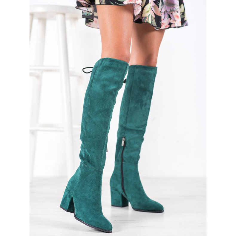 Bottines en daim VINCEZA vert 2