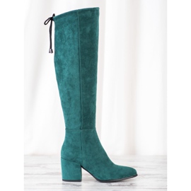 Bottines en daim VINCEZA vert 1