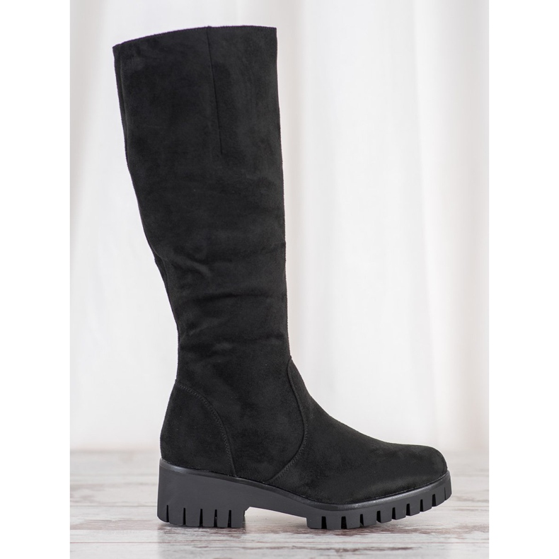 Goodin Bottes noires sur la plate-forme le noir 2