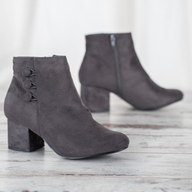 Goodin Bottines En Daim Avec Boutons gris 1