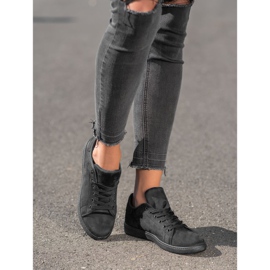 SHELOVET Baskets en daim noires le noir 3
