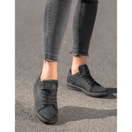 SHELOVET Baskets en daim noires 2