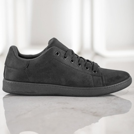 SHELOVET Baskets en daim noires le noir 1