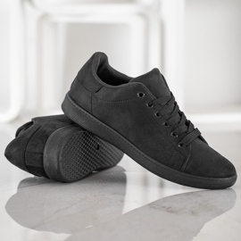 SHELOVET Baskets en daim noires le noir 5