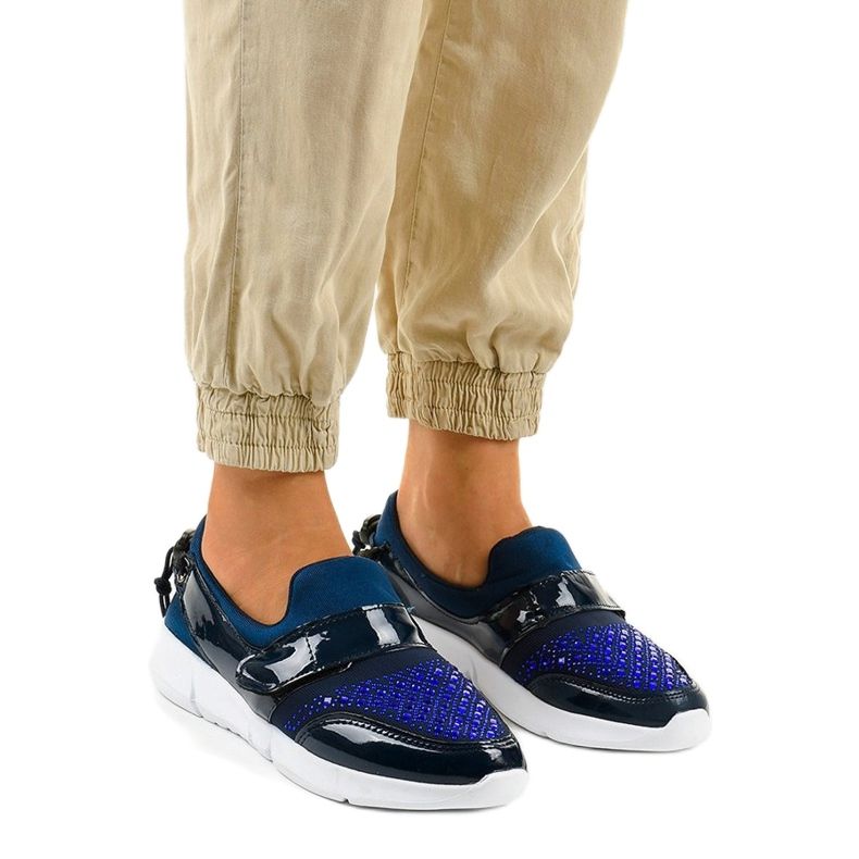 Chaussures de sport à enfiler bleu marine B120-3 1